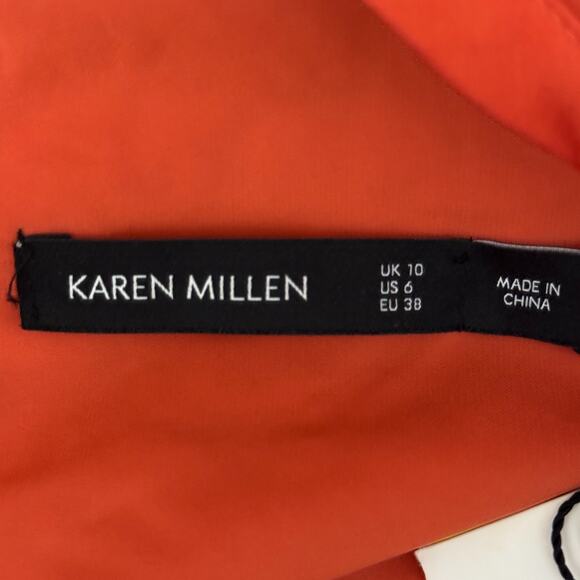 KAREN MILLEN Orange Lace Sequin Midi Dress US 6 Cocktail - Picture 9 of 12